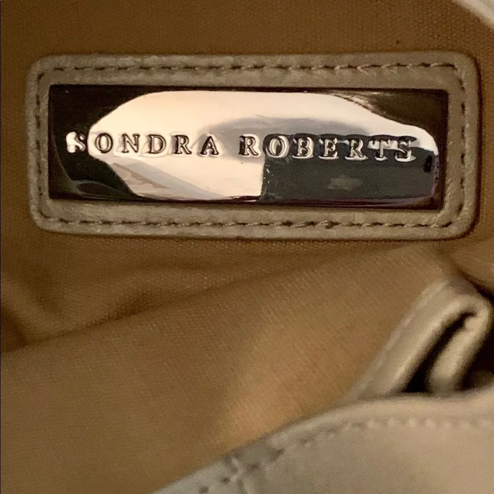 Sandra Roberts Leather Cream Hobo Bag